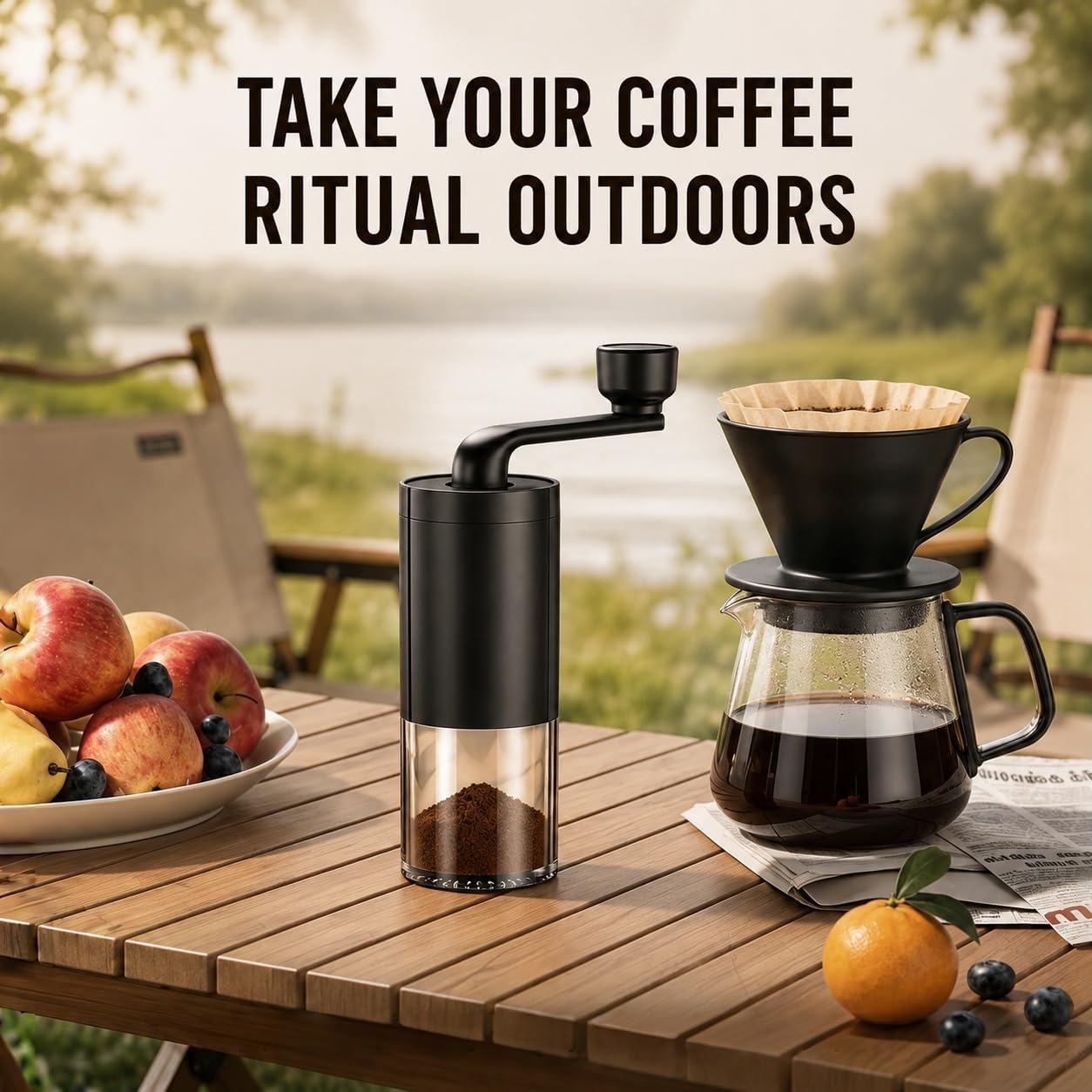 Manual Coffee Grinder, Ceramic Burr Hand Coffee Mill for Espresso