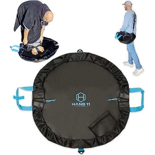 Hang 11 Wetsuit Changing Mat Bag - Surf Changing Mat with Shoulder Strap, Wetsuit Bag Waterproof, Keeps your Wet Suit & Car Clean, Surf Change Gear, Surfing Accessories, Surfing Gifts