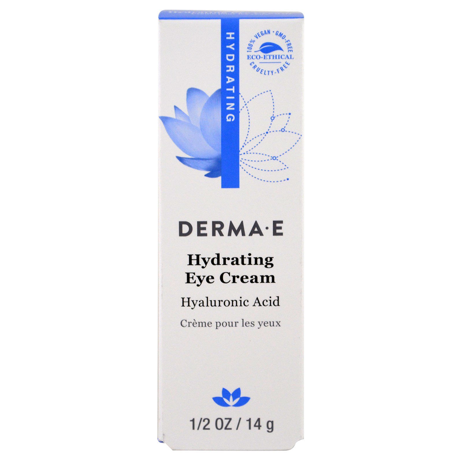 Derma EHydrating Eye Cream with Hyaluronic Acid, 1/2 oz (14 g)