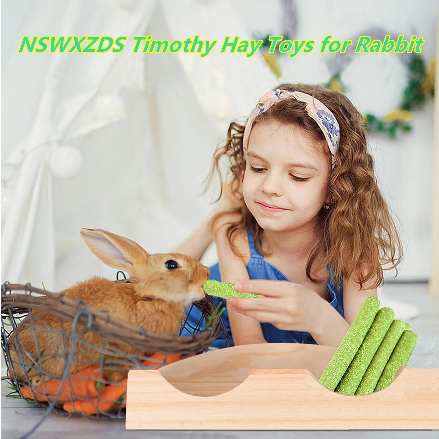 20PCS Rabbit Toys Bunny Chews Timothy Hay Stick Guinea Pig Food Hamster Toys for Teeth Grinding Rabbit Alfalfa Treat Rodent Molar Snack for Chinchilla Squirrel Gerbil Hedgehog Chipmunk
