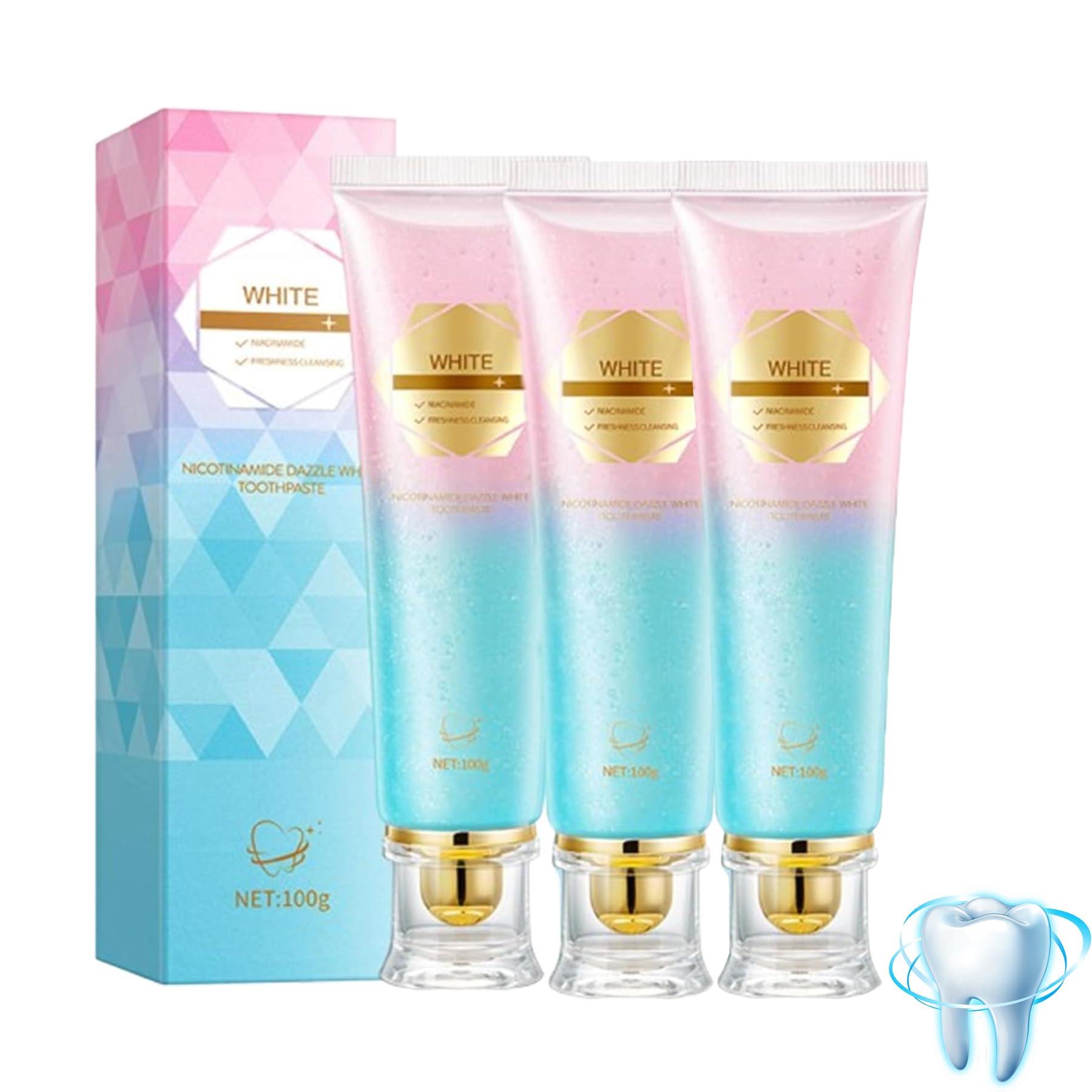  3 Stück Radiant Whitening Niacinamide Zahnpasta Minzgeschmack Fördert eine natürliche Zahnaufhellung
| 100G Niacinamide