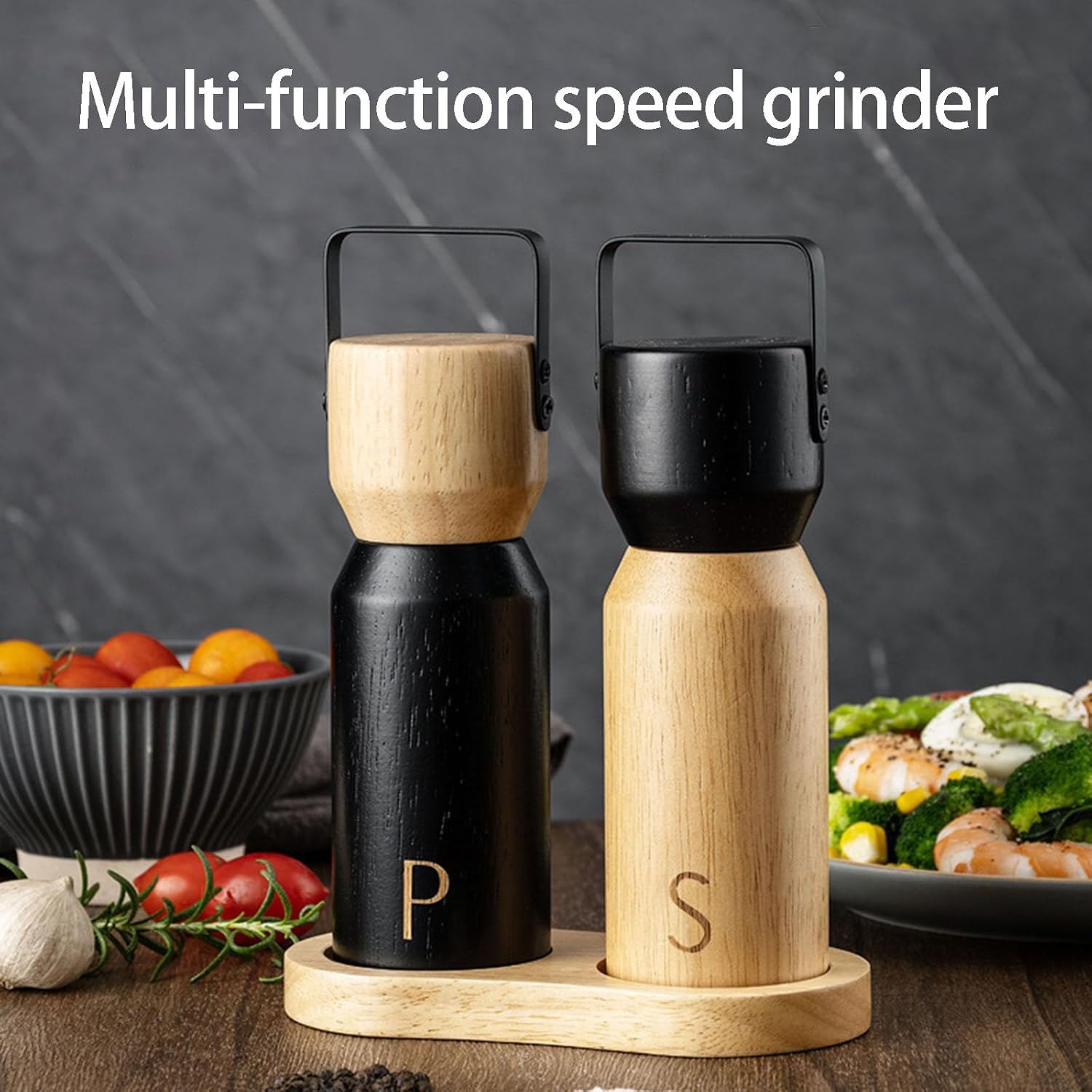 Ergonomic Rubberwood Spices Grinder with Ceramic Cores Wood Peppers Mill Adjustable Coarseness for Cooking Enthusiasts Wooden Peppers Mill
