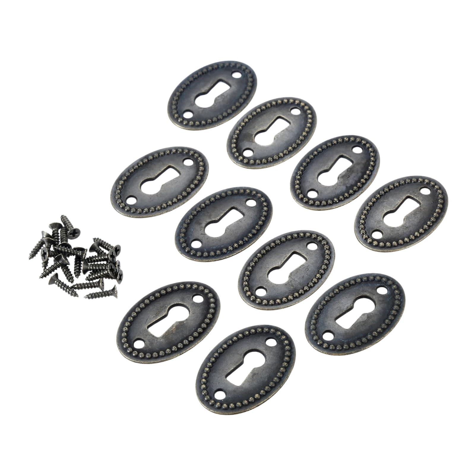 Usohjz 10Pcs 10/20Pcs Oval Shape Keyhole Pattern Hollow Connectors For Jewelry Making Carved Findings 38 * 25Mm(10Pcs)