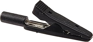 Fluke Pomona 5788-0 Insulated Miniature Alligator Clip with 2mm Jack, Black, 10/PKG