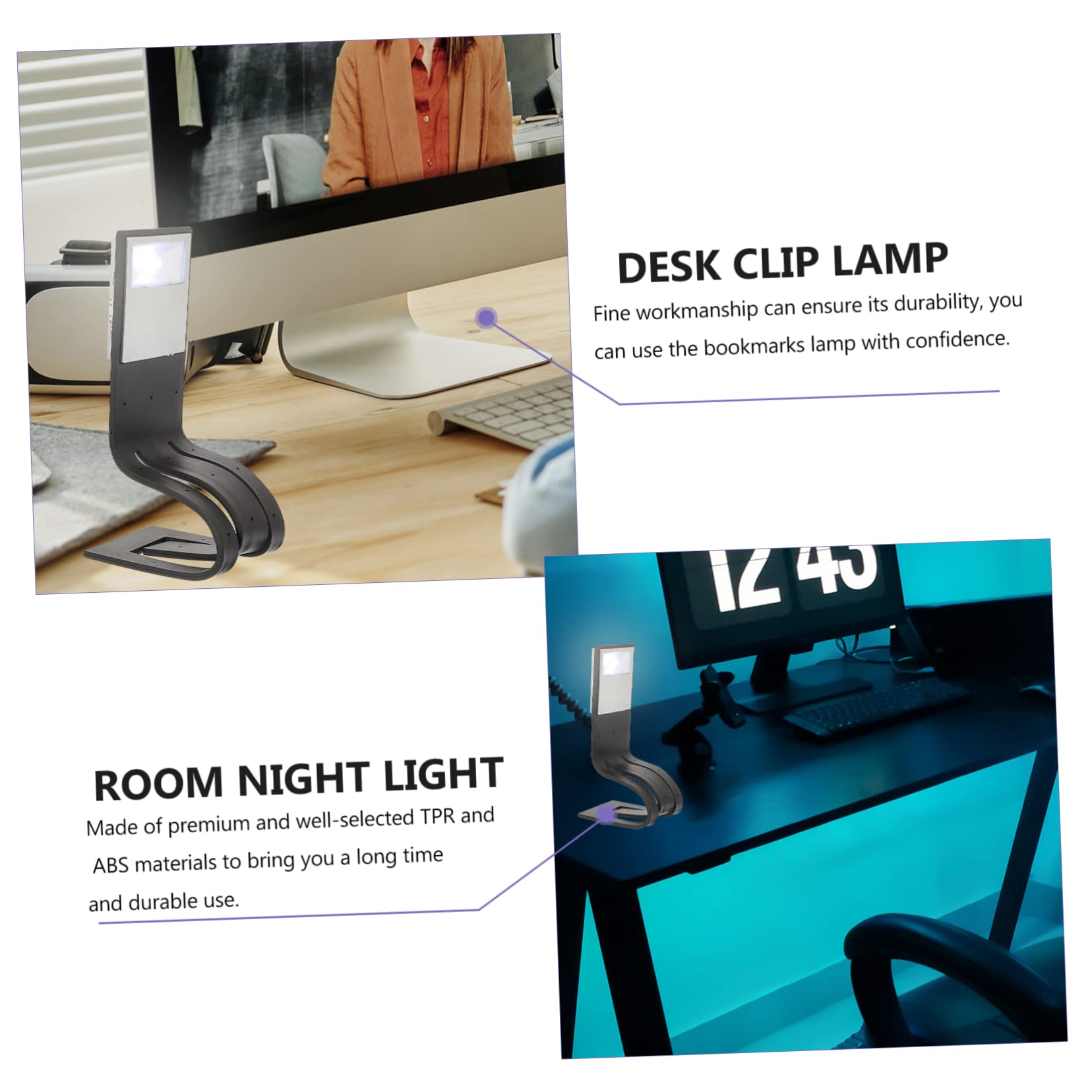 KALLORY 1Pc Delicate Creative Night Lamp Portable Bookmark Design for Reading Unique Decorative Lighting for Convenient and Stylish Book Light