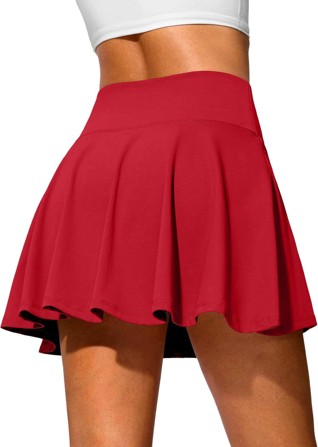SANTINY 14" Tennis Skirt Golf Skorts with Pockets Tummy Control Shorts Pleated Skirts for Women Athletic Dressy Casual