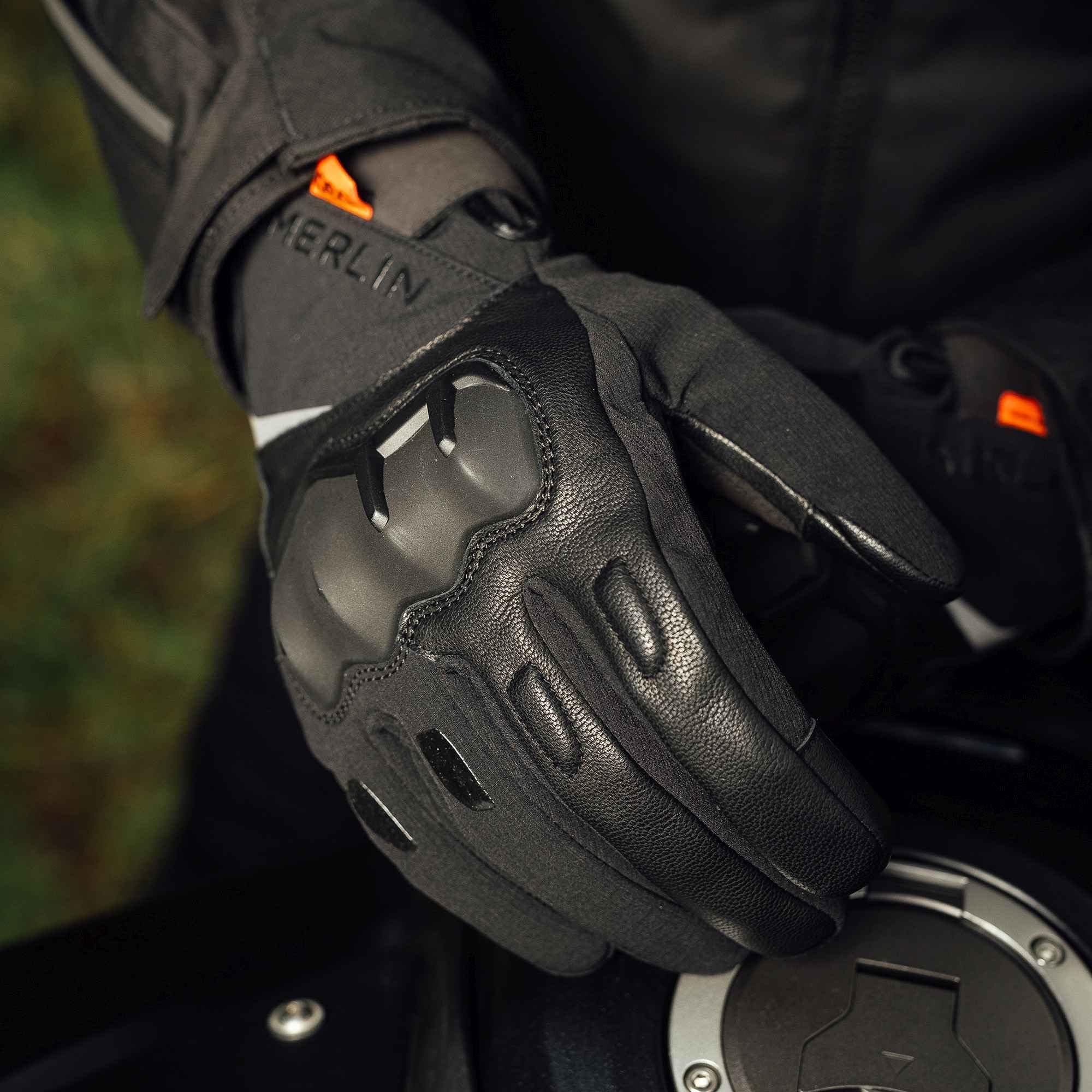 Merlin Denali D3O wasserdichte Motorrad Handschuhe, czarny/szary, S