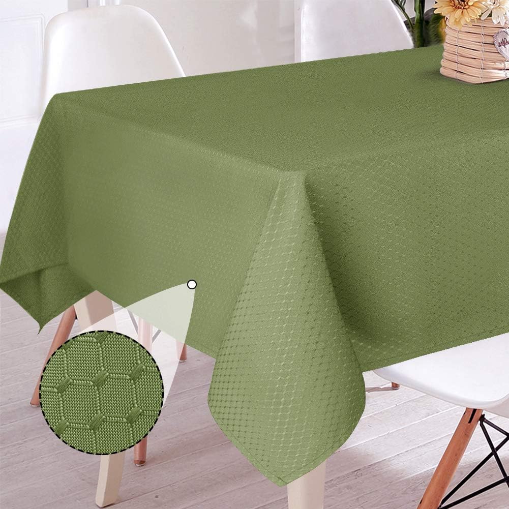 Get Cheap Price VCVCOO 60×120 Inch Tablecloth Oil Resist Water Proof, Sage Green Fabric Table Cover Machine Washable, Soft Durable Table Cloth for Banquet Buffet Table Wedding
