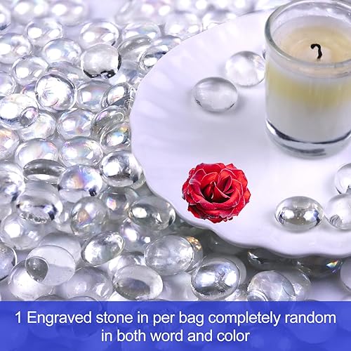 Miniatura 2 de Cuentas de vidrio de fuego de 20 libras para hoguera, propano o chimeneas de gas, rocas de vidrio de 0.6 a 0.7 pulgadas, canicas de vidrio planas