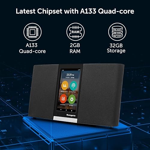 Miniatura 2 de Sungale Radio de Internet Wi-Fi G3 2022 con pantalla táctil de fácil operación, hardware más reciente, se conecta a toda tu música favorita y radio