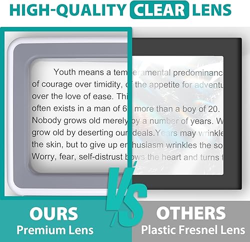 Miniatura 3 de Lupa con regalos de lectura de luz, lupa de página LED recargable, 5 veces para el día de la madre, regalos de cumpleaños para mamá, papá, abuela,