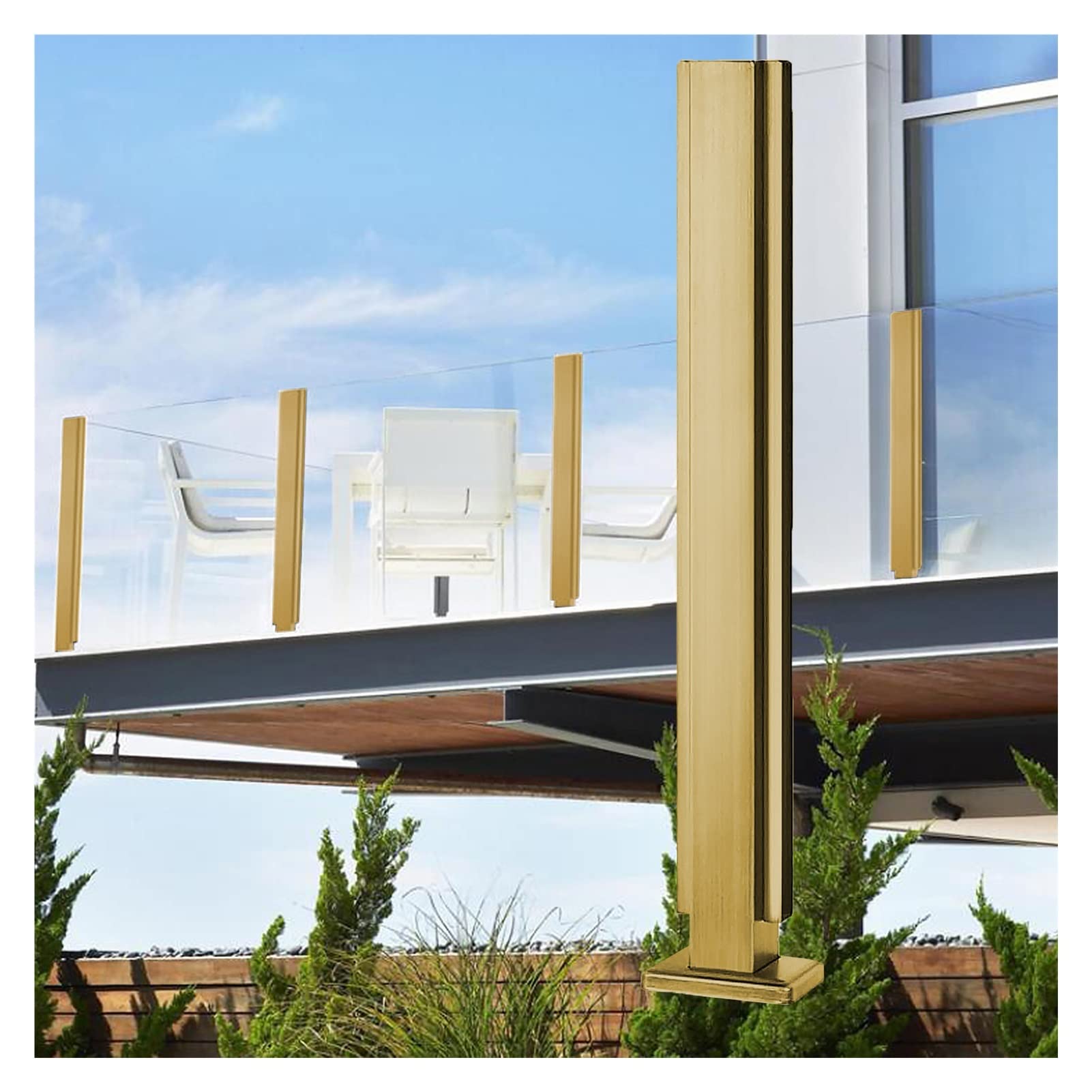 Poteau de garde-corps fiable contre le vide sur balcon et terrasse de hauteur 2351 cm