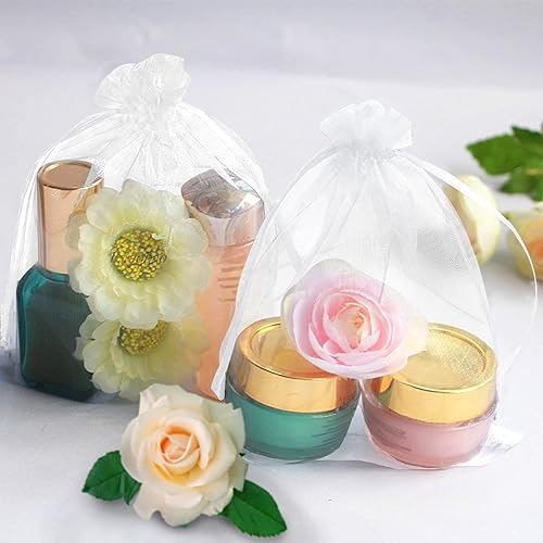Miniatura 6 de 100 bolsas de malla de frutas de organza de 6 x 8 pulgadas, bolsas de protección de frutas con cordón, bolsa de barrera de red para plantas de