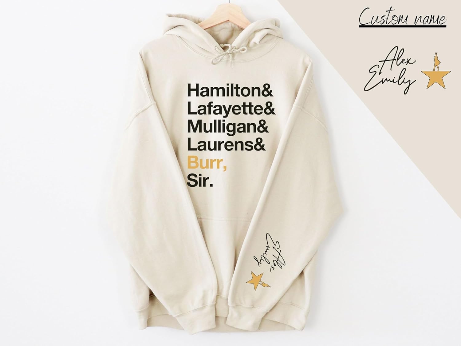Musicals Hamilton Sweatshirt - Broadway Sweatshirt - Hamilton Drama Sweatshirt - Custom Name on Sleeve Hamilton Sweatshirt - Broadway Theatre Hoodie - Broadway Musical Merch - Image 5