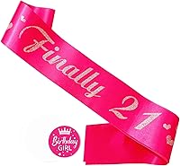 Vista 10 de Banda de cumpleaños número 21, bandas suaves de satén azul con letras plateadas, decoraciones de cumpleaños para niñas o niños, suministros