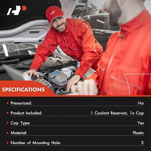 Miniatura 2 de A-Premium Tanque de depósito de recuperación de desbordamiento de refrigerante del motor con tapa y tubería Compatible con Nissan Sentra 1999-2003