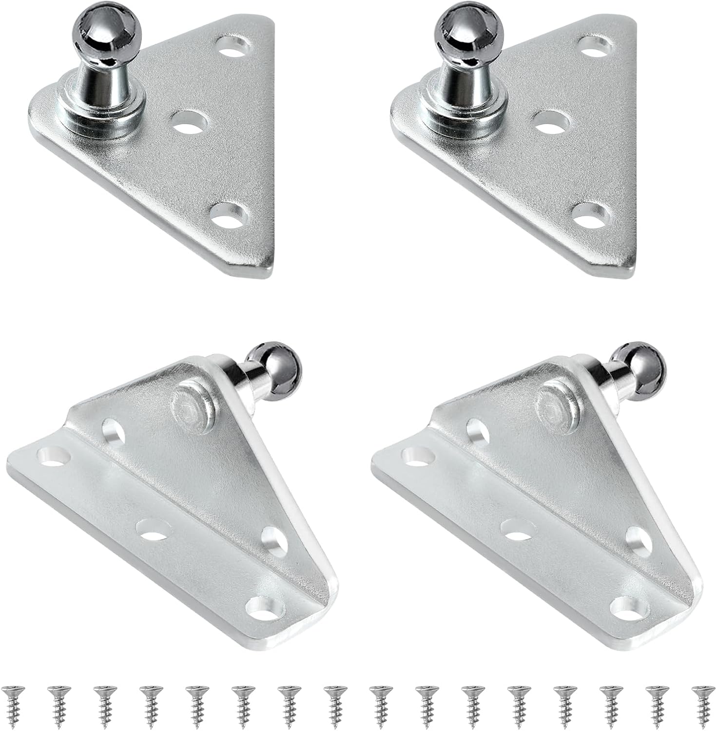 Huazu 10MM Gas Struts Mounting Bracket Ball Stud for Gas Shock Lift Supports,Steel Gas Lift Springs Ball Stud Shock Bracket for Spring Prop (Silver)