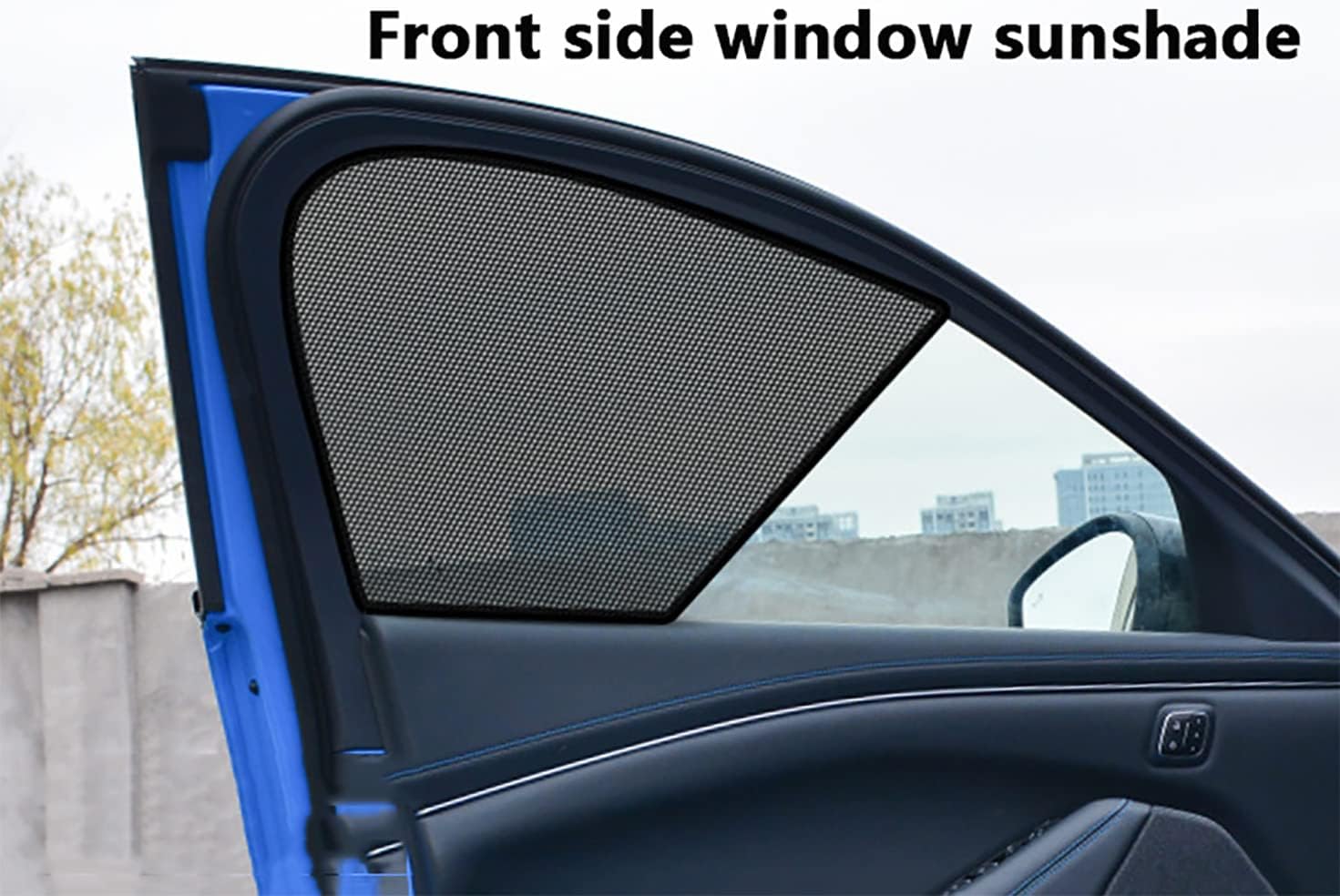AAGiiLEEYO Magnetic Mesh Sunshade Anti-UV Heat Insulation Sunshade Car Curtain Suitable for 2022 2021 Ford Mustang Mach-E Side Window 4 pcs,Black