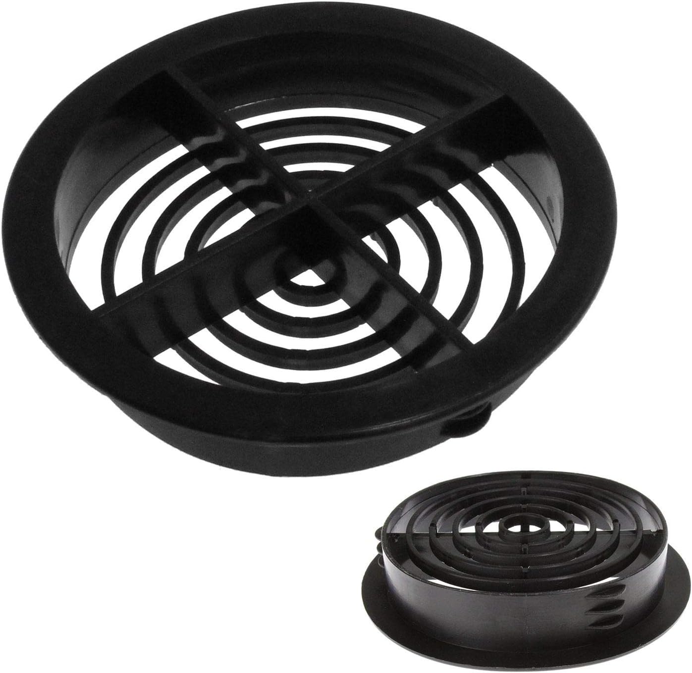 10 x Black Plastic Soffit Vents 70mm Circular Push Fit Eaves Disc Roof