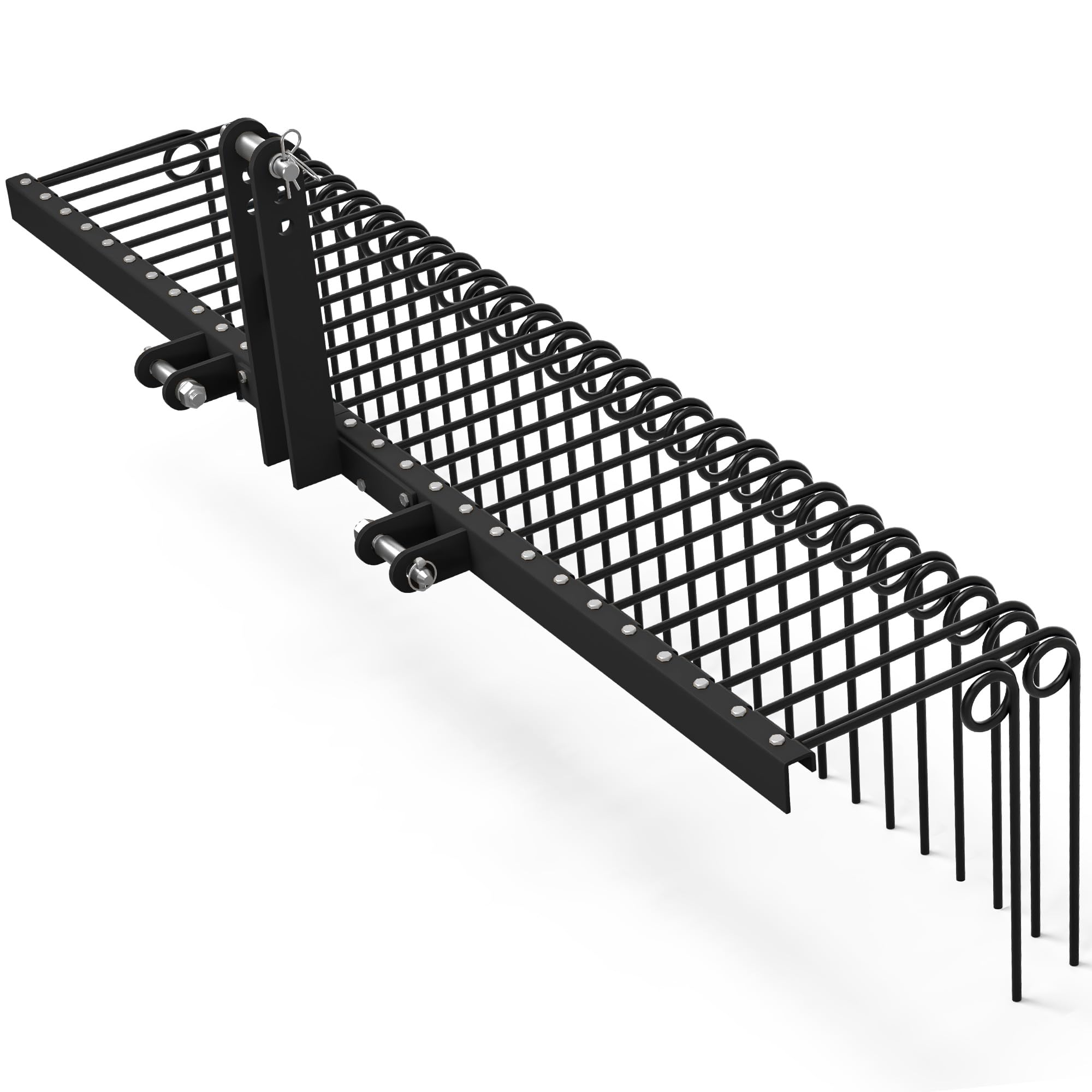 YITAMOTOR 72" Tow Behind Landscape Rake, 3 Point Pine Straw Rake for CAT 1