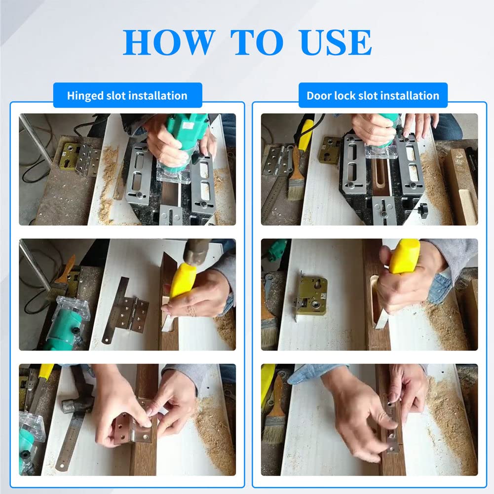 AUTORIFIC Door Hinge Template Jig, Door Lock Router Door Jamb