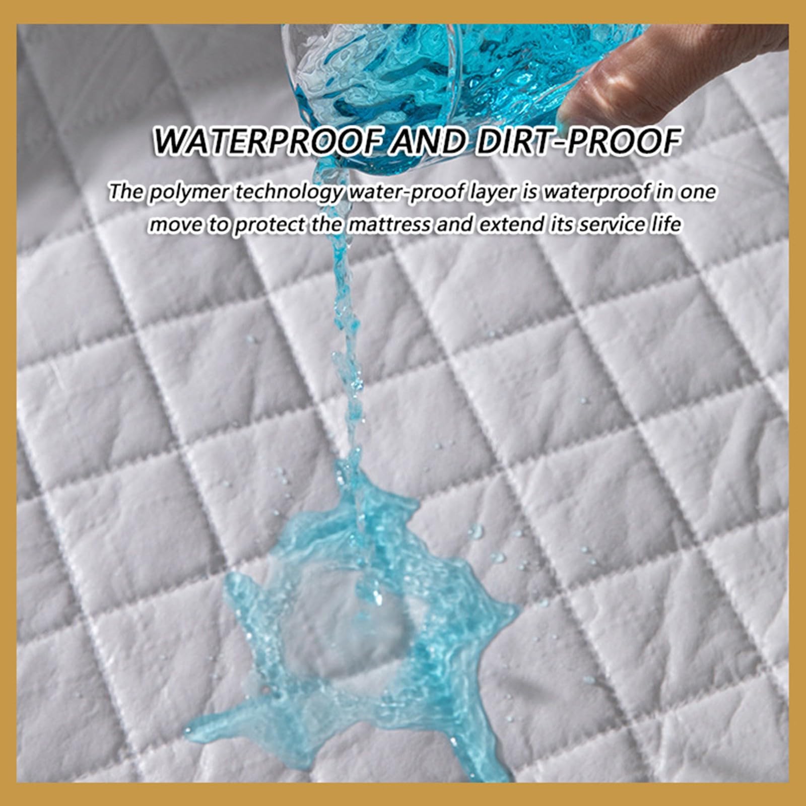 Gesteppter Wasserdichter Matratzenschoner mit 2 Kissenbezügen, Saugfähiger Komfortabler Matratzenschoner,Hypoallergener Aatmungsaktiver Matratzenbezug für das Schlafzimmer im Haus(Gray,200x220cm)