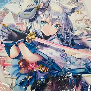 【値下げ交渉可能】白上フブキ　活動4周年　プレイマット ホロライブ 白上フブキ 活動4周年記念 ラバーマット プレイ