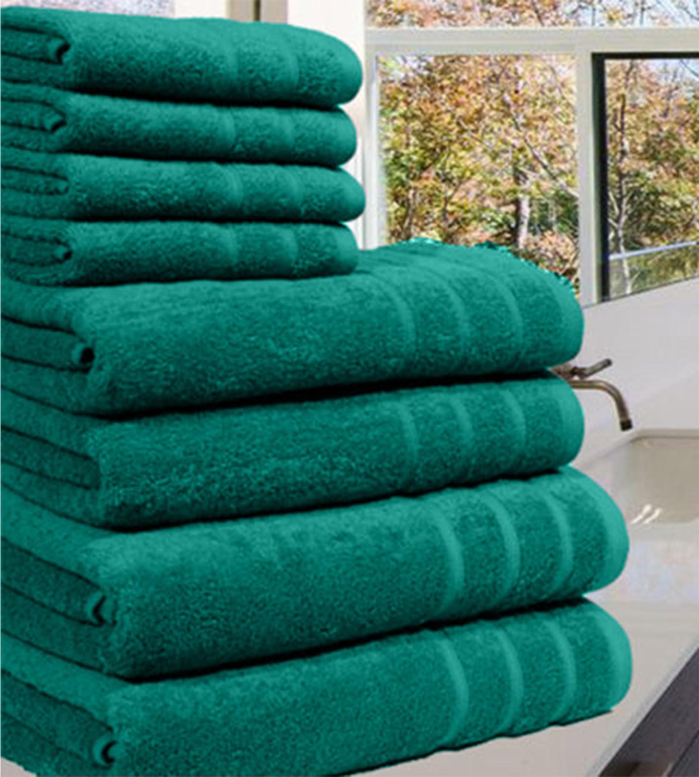 Casabella Luxury 100% Egyptian Cotton Towel Bale - 8 Pieces - 550 Gsm Xlarge Sizes_Jade_4 Pieces Set โ image 1