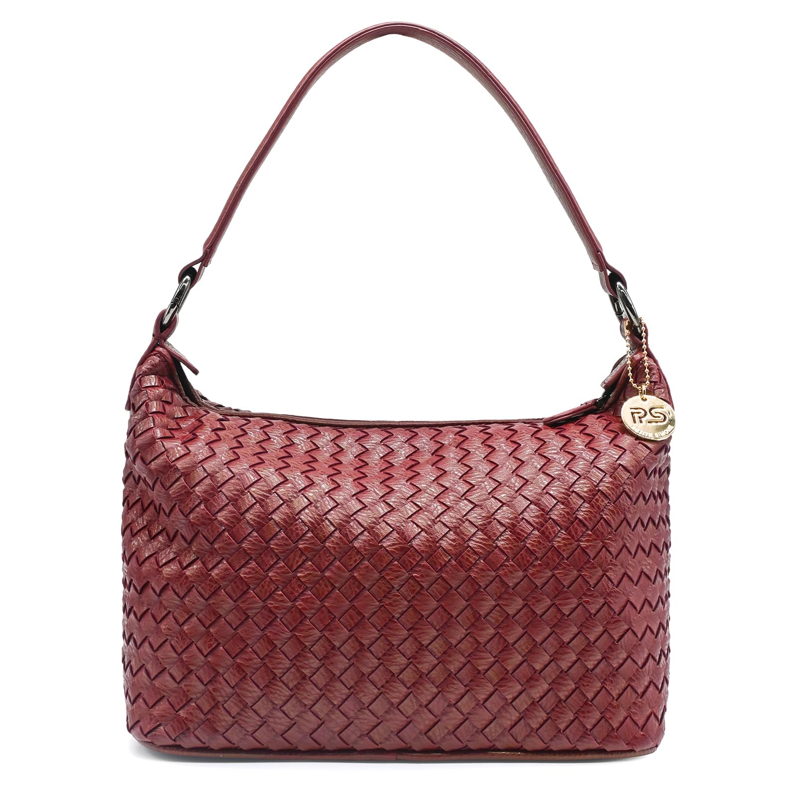 PS PETITE SIMONE Della, Woven Shoulder Bag for Women, Woven Leather Handbag Crossbody Bag Purse for Women