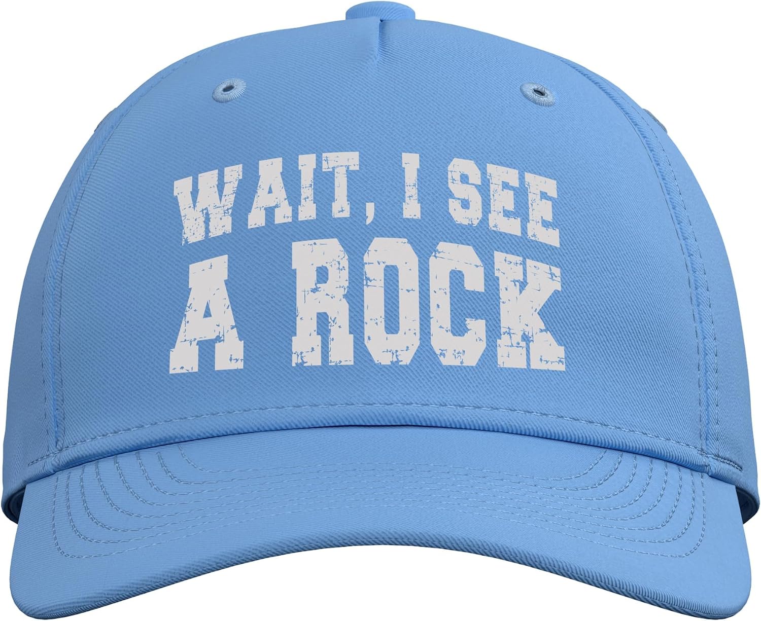 Wait, I See A Rock Funny Camping Hiking Outdoors Adjustable Baseball Hat image 2