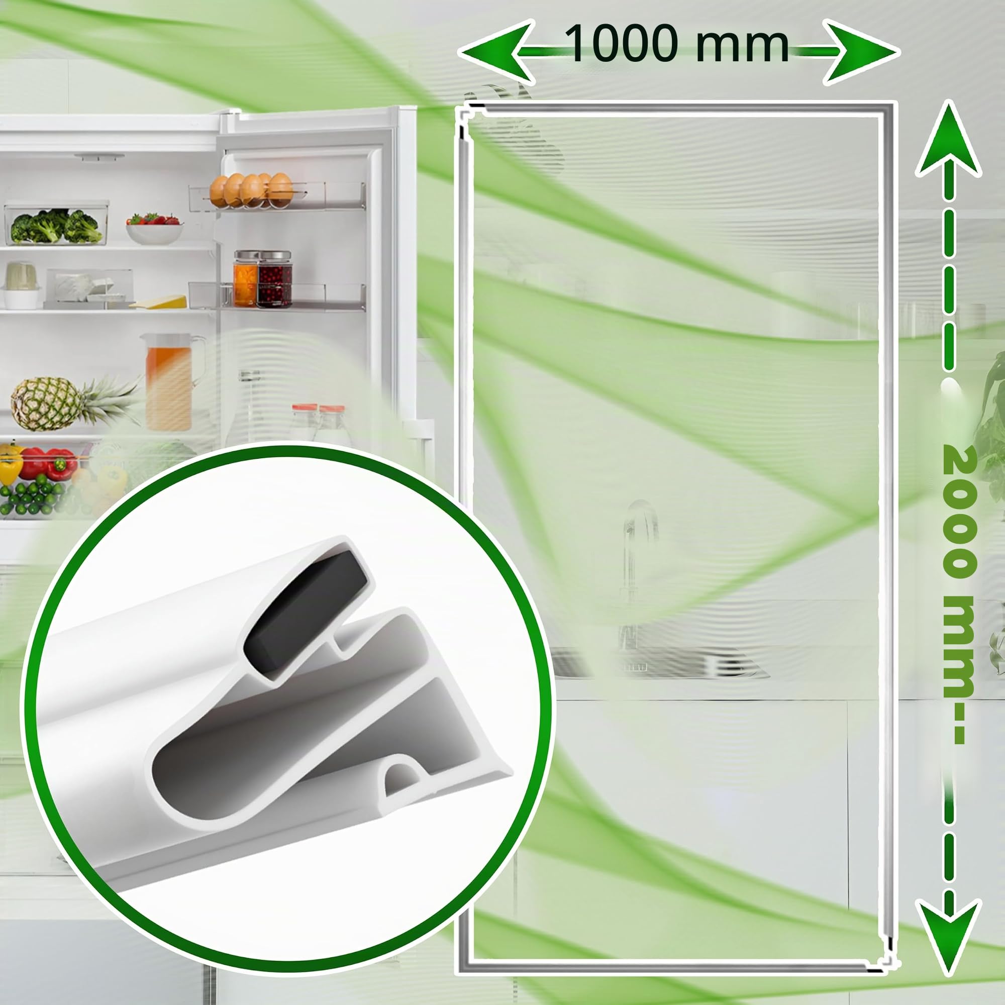 Universal Kit Magnet Kühlschrank Dichtung 2000x1000 mm | MADE IN ITALY - Garantie 5 Jahre - ONIX TECH