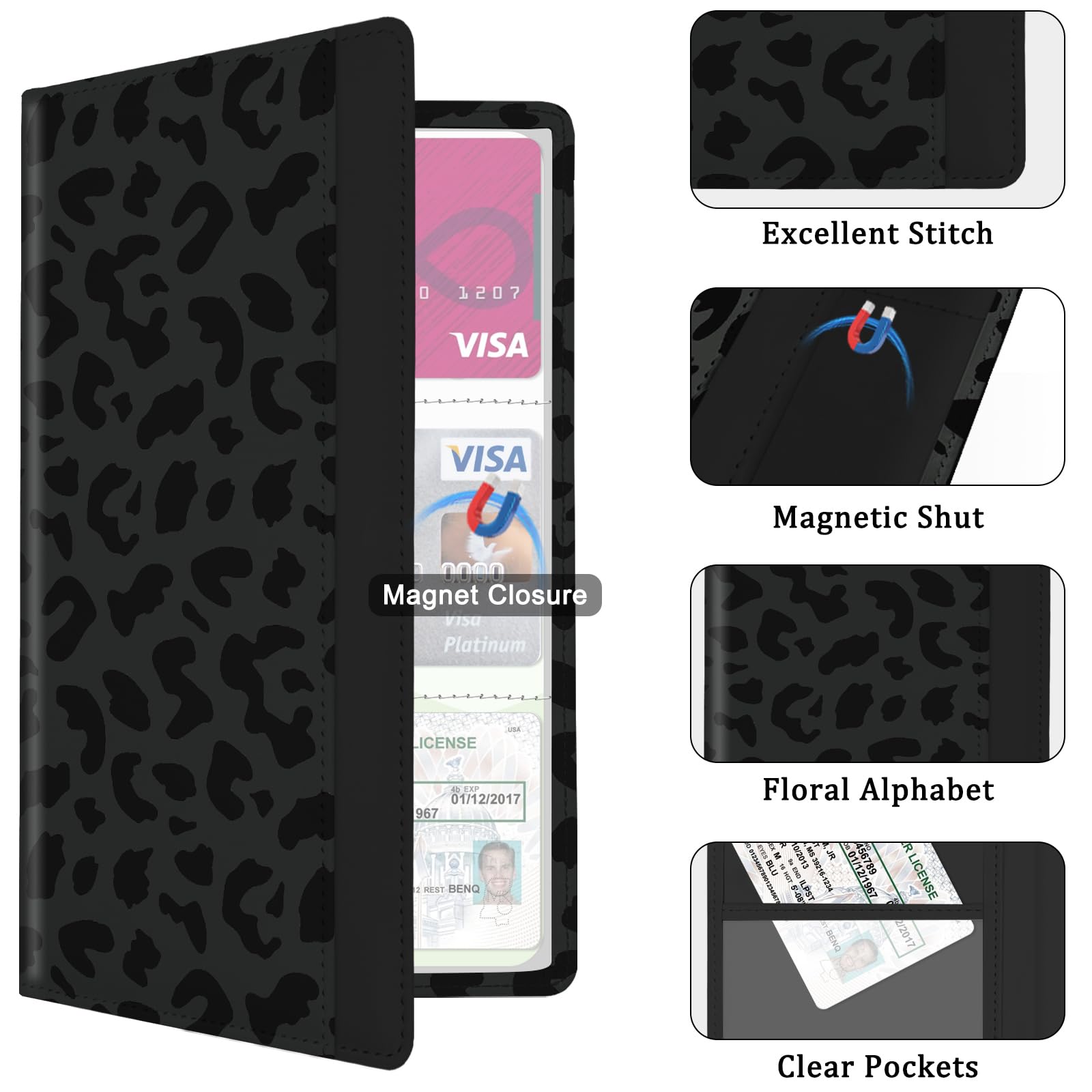 Car Registration and Insurance Holder with Magnetic Closure for License Cards and Documents All Vehicle Needs and Car — view 4