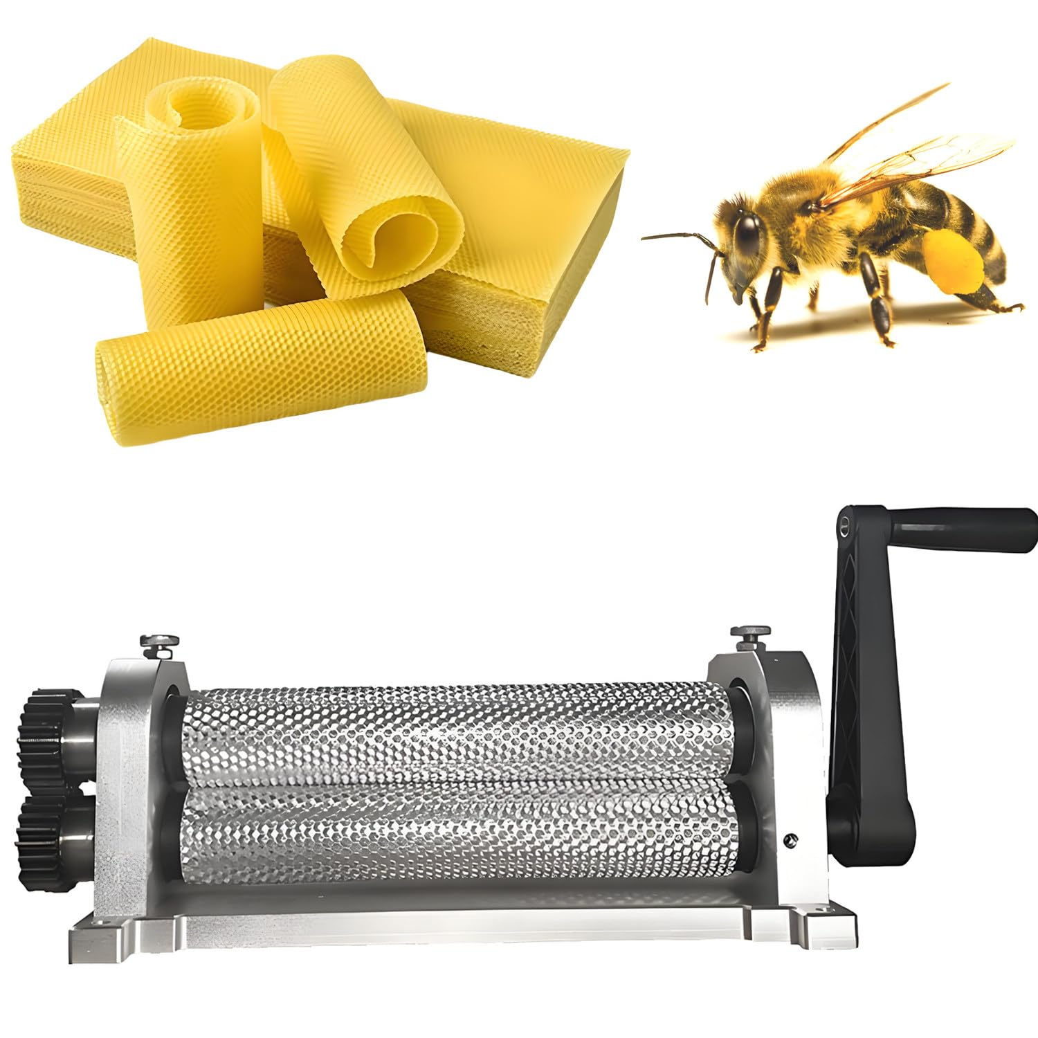 Quintezhentially Multicolor Aluminum Alloy Beeswax Sheet Roller Machine,Beekeeping Tools 5.4Mm