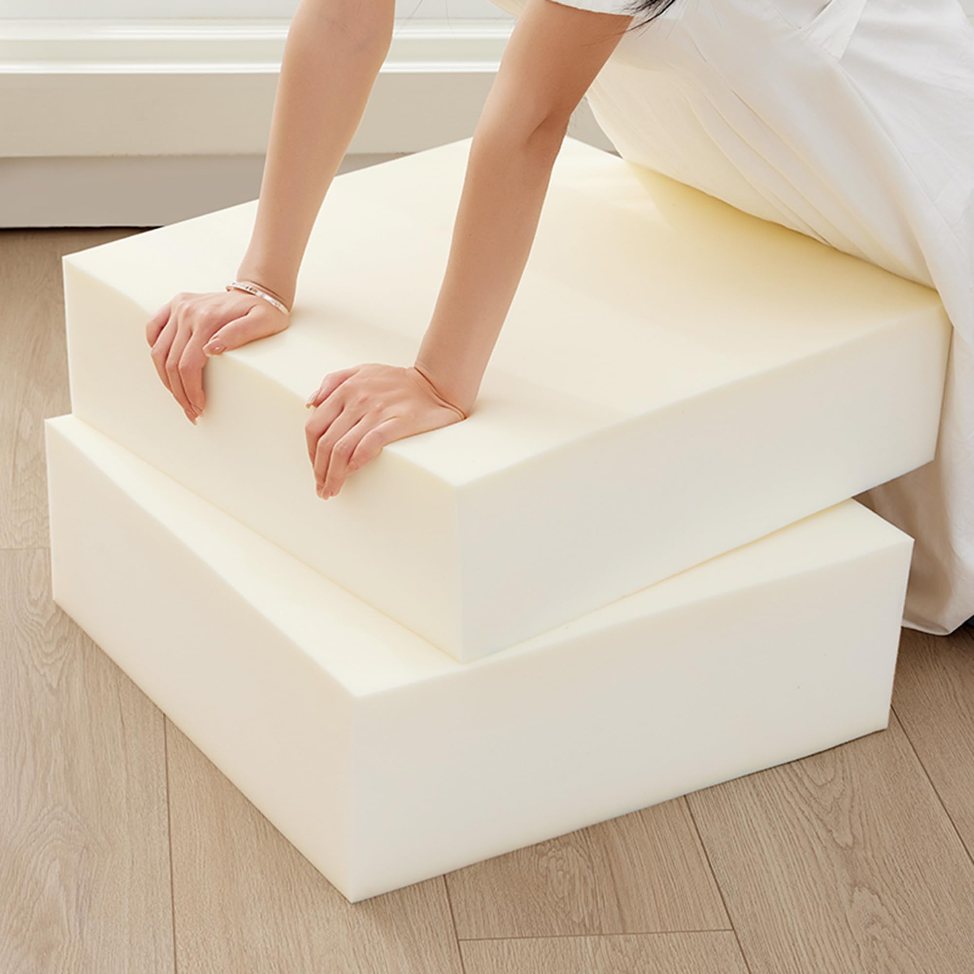 Cuscino in schiuma bianca ad alta densità, spesso 10 cm, morbido, per sedie, divani e sala da pranzo, in schiuma resistente, per cuscini e accessori decorativi per la casa