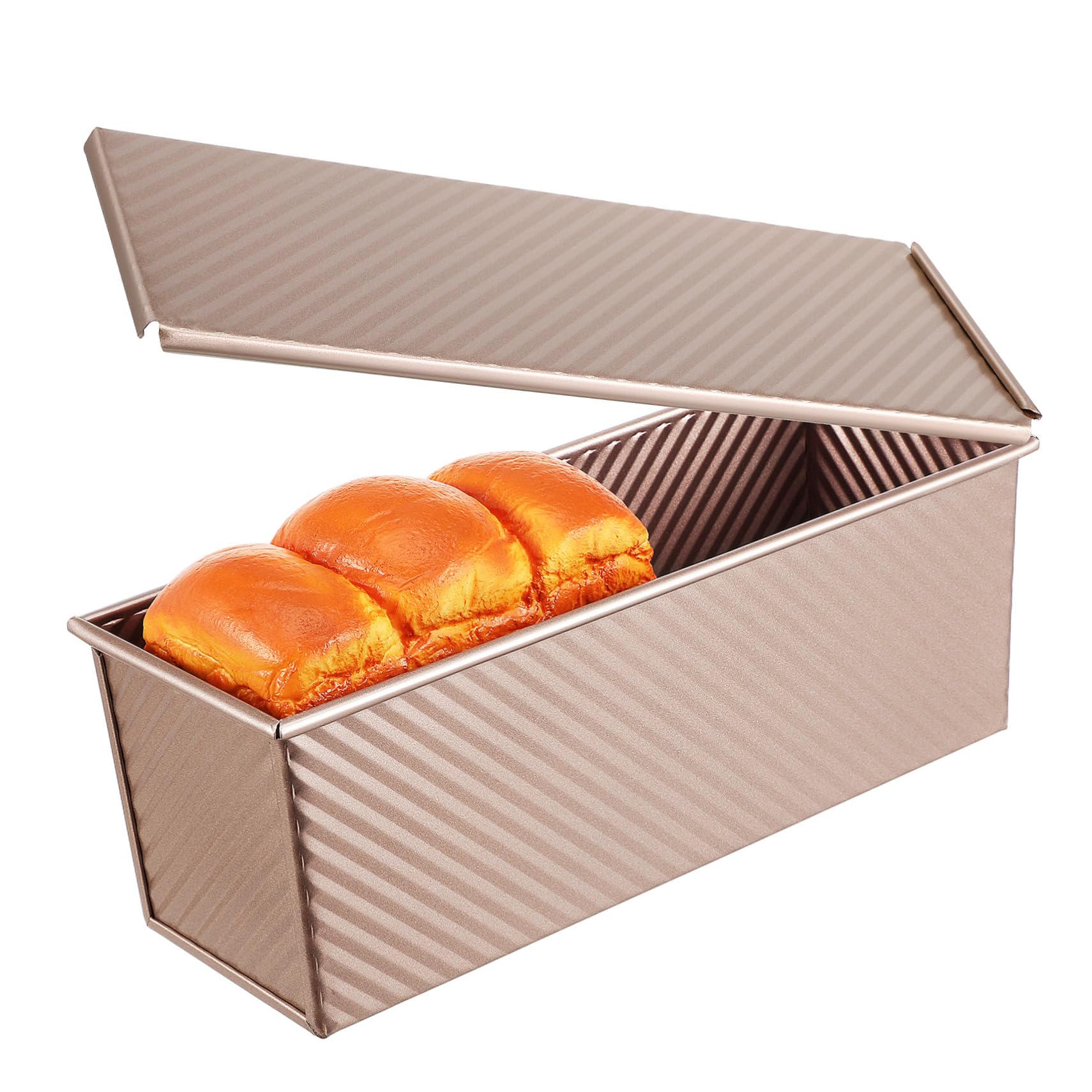 MAGICLULU Längliche Brotbackform aus Kohlenstoffstahl mit Deckel und Belüftung für Gleichmäßige Hitzeverteilung zum Backen in Küche
