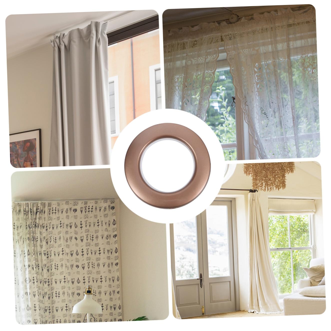 TEHAUX 75 Œillets de Rideau en Plastique, Anneaux de Diamètre Intérieur, Silencieux et Légers, pour Rideaux à Œillets, 75 Pièces, Bricolage