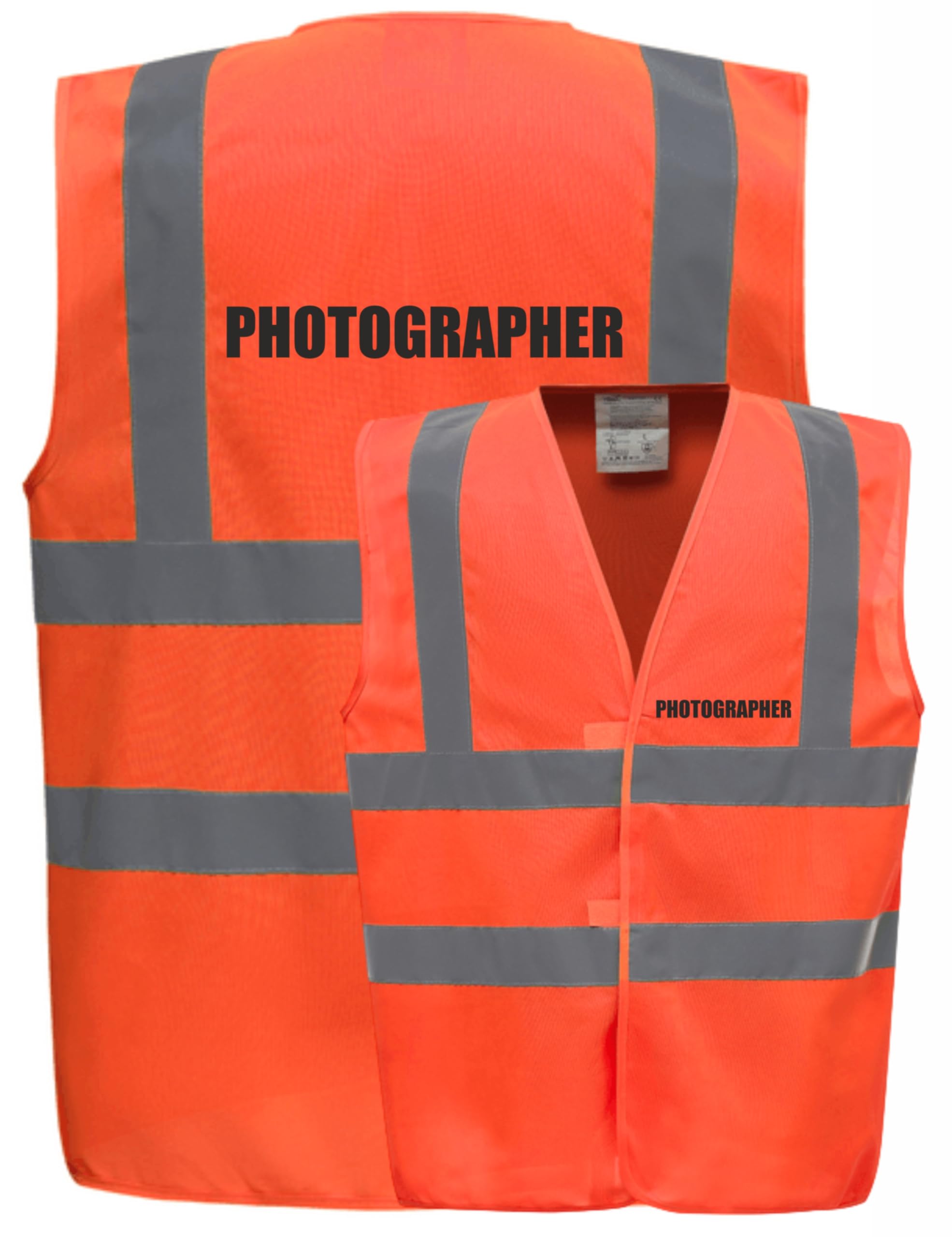 Brook Hi Vis Uk Unisex Orange Hi Vis Vest Photographer Vest Waistcoat Safety Vest XX-Large