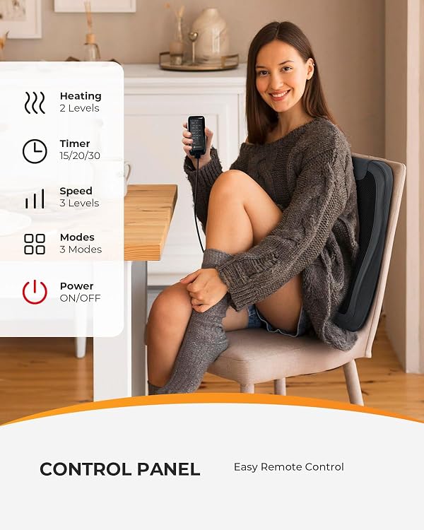 CooCoCo Lower Back Massager with Heat, 2026 Upgraded Back Massager for Pain Relief Deep Relief, 2X Larger Heating Area and Faster Heating, FSA Eligible, HSA Shiatsu Rooling Back Massage by CooCoCo - Used condition - Image 8
