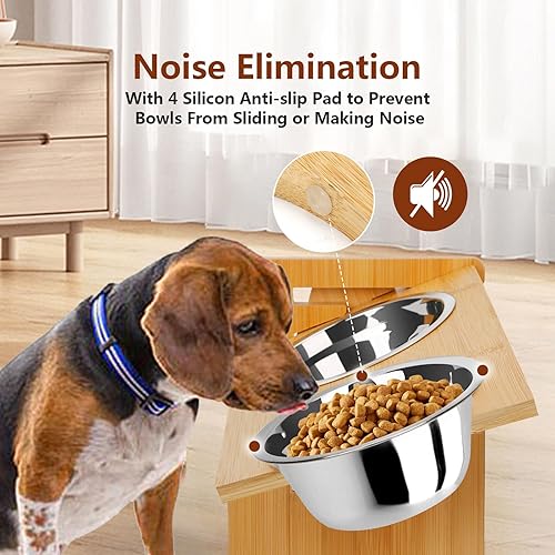 Miniatura 6 de Yikron Cuencos elevados para gatos, cuencos elevados para perros y gatos pequeños, soporte elevado para perros pequeños con 2 cuencos de acero