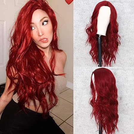 Big curly red wig Clearance