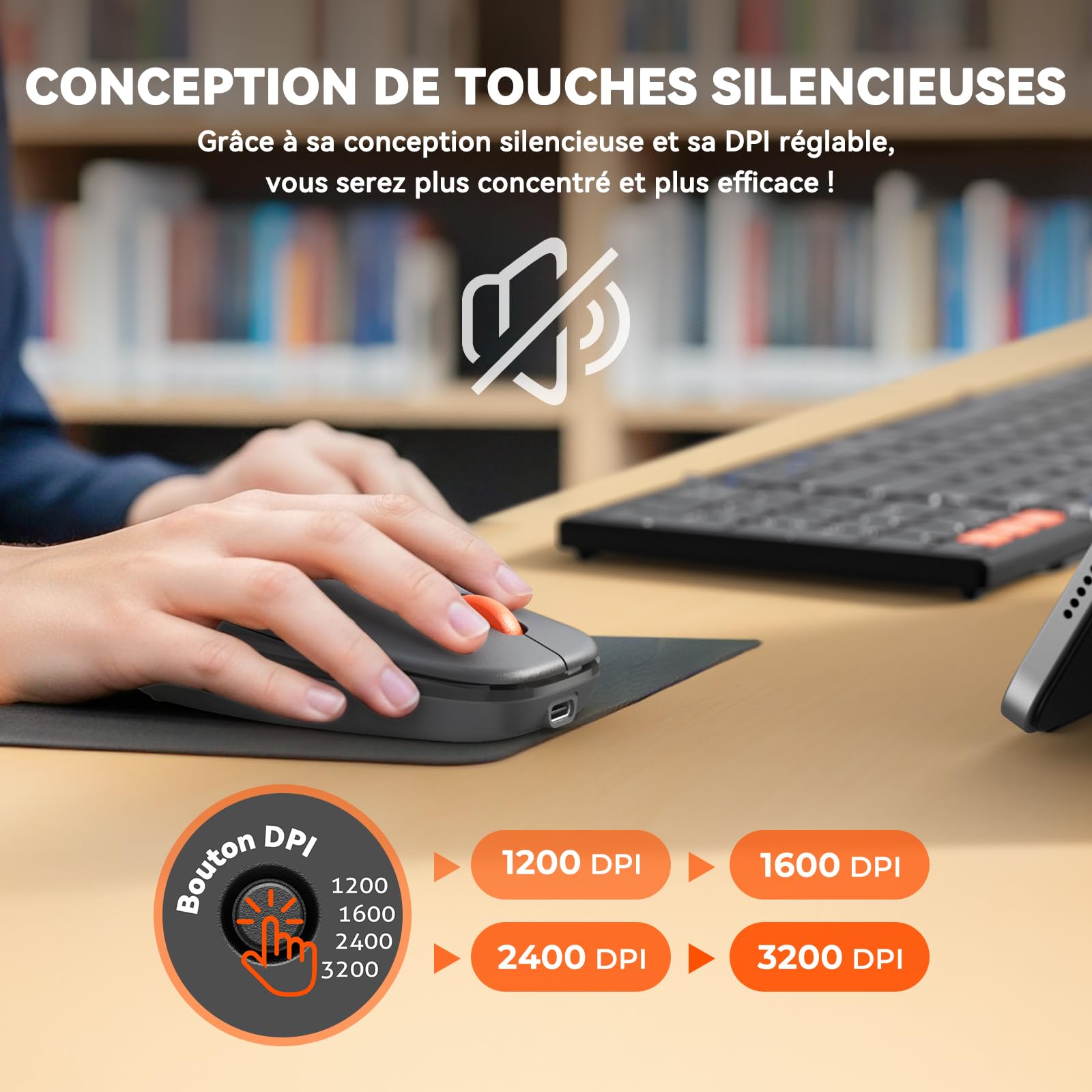MEETION Clavier et Souris Pliables, sans Fil, Bluetooth | Ensemble rechargeable pleine taille, idéal pour les voyages d'affaires, compatible Windows, Mac, iOS et Android