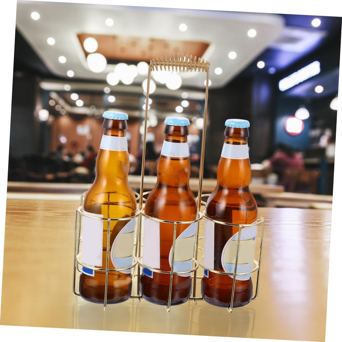 Beer Carrier Organizer with Sturdy Metal Frame Portable Beer Bottle Holder for Outdoor Parties Storage Rack for Bbqs and Gatherings