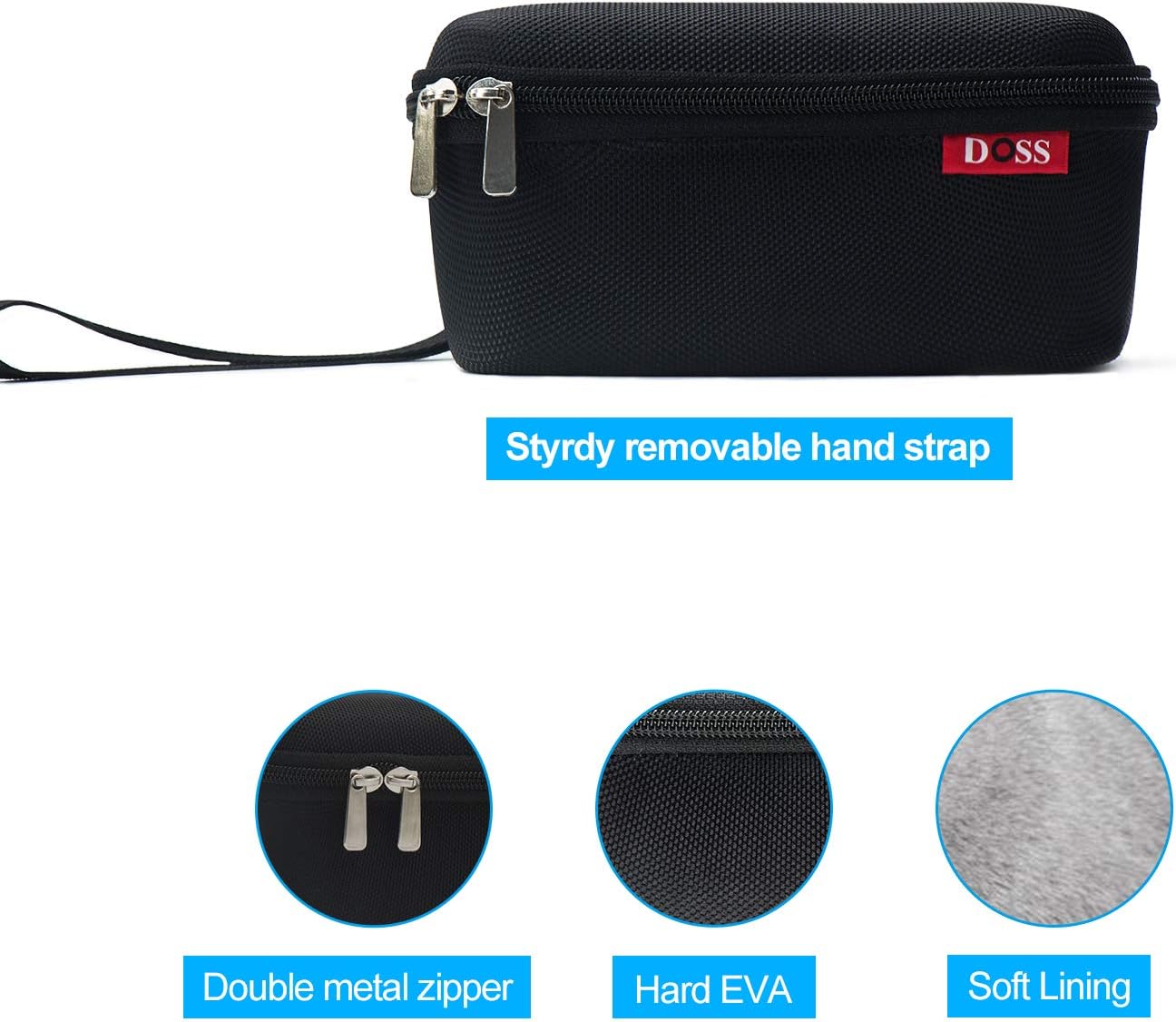 DOSS SoundBox Official Protective Hard EVA Travel Case- Black