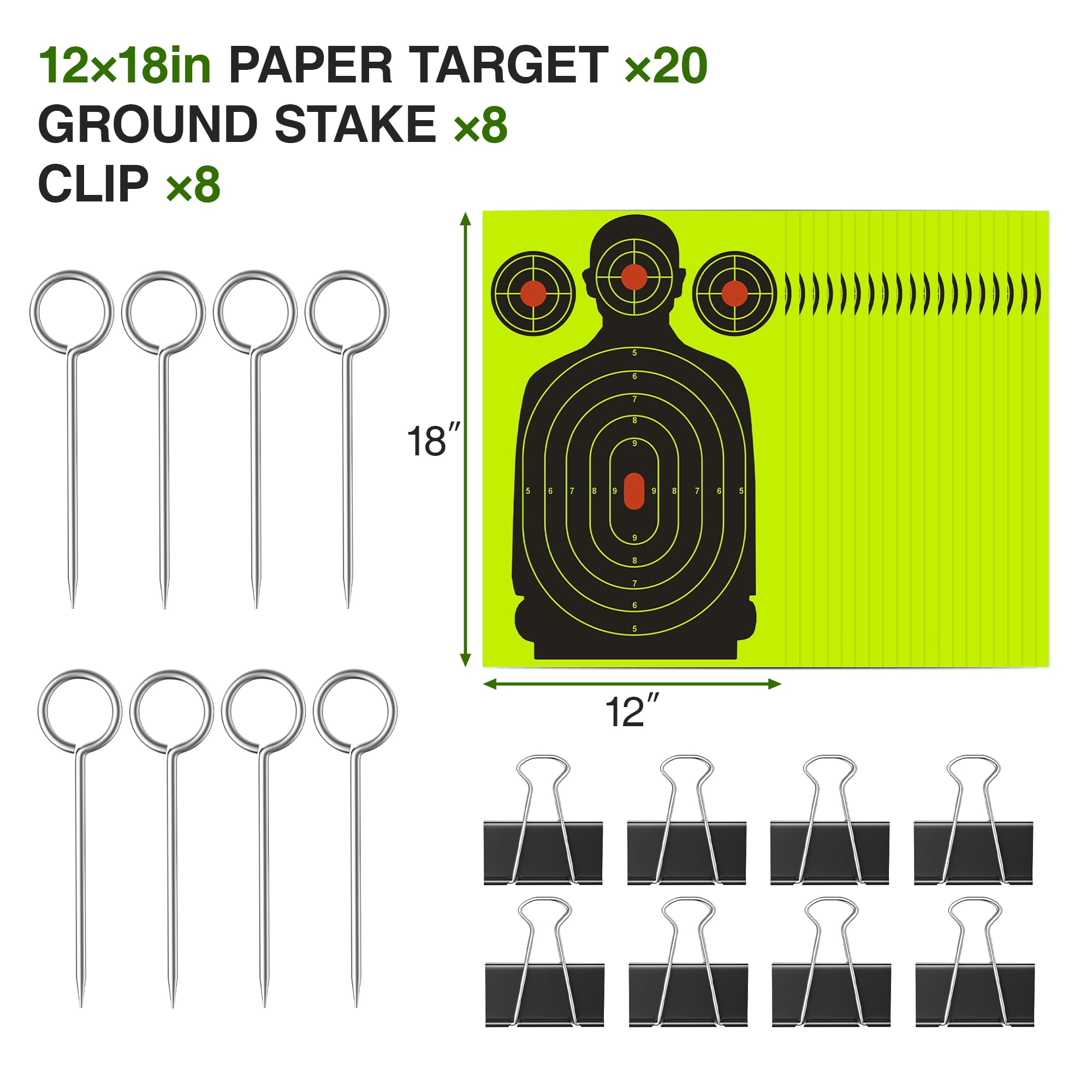 niffgaff Adjustable Shooting Target Stand – Heavy-Duty Metal Target Holder for Paper Targets, Adjustable from 10