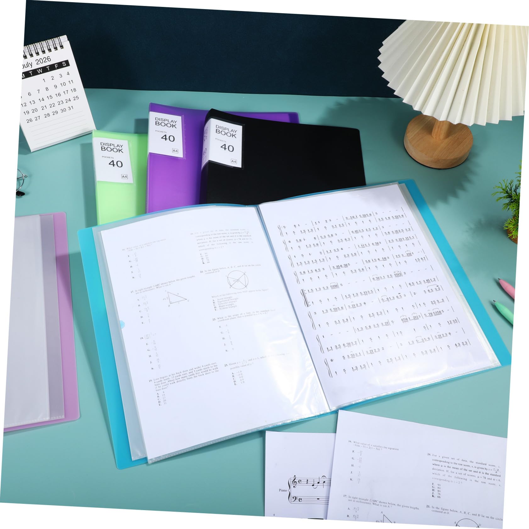 5 Präsentationsmappe mit Hüllen pro Ordner Transparente Kunststofftaschen mit Etiketten für Schule Büro Großer Stauraum Tragbares Portfolio für Dokumentenorganisation