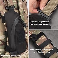 Vista 4 de Paquete de 2 bolsas de accesorios tácticos, accesorios de correa de hombro para mochila militar, bolsa táctica médica pequeña, paquete de cintura