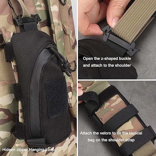 Miniatura 4 de ERIQKCA Paquete de 2 bolsas de accesorios tácticos mochila militar con correa de hombro bolsa táctica médica pequeña paquete de cintura de