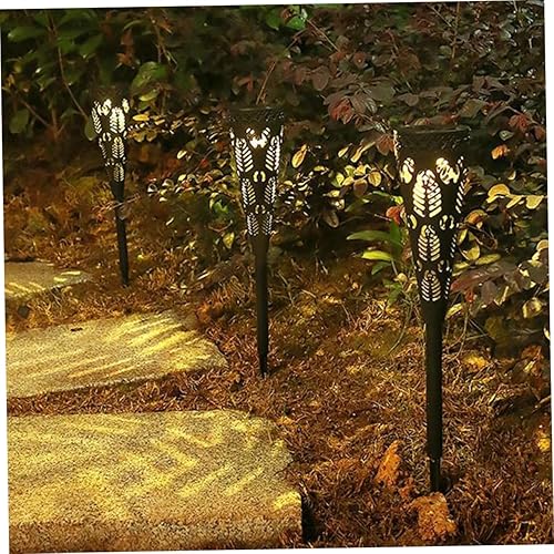 Miniatura 9 de Didiseaon 4 unids luz solar de césped luces solares al aire libre jardín luces jardín iluminación jardín poste valla luces jardín jardín luces