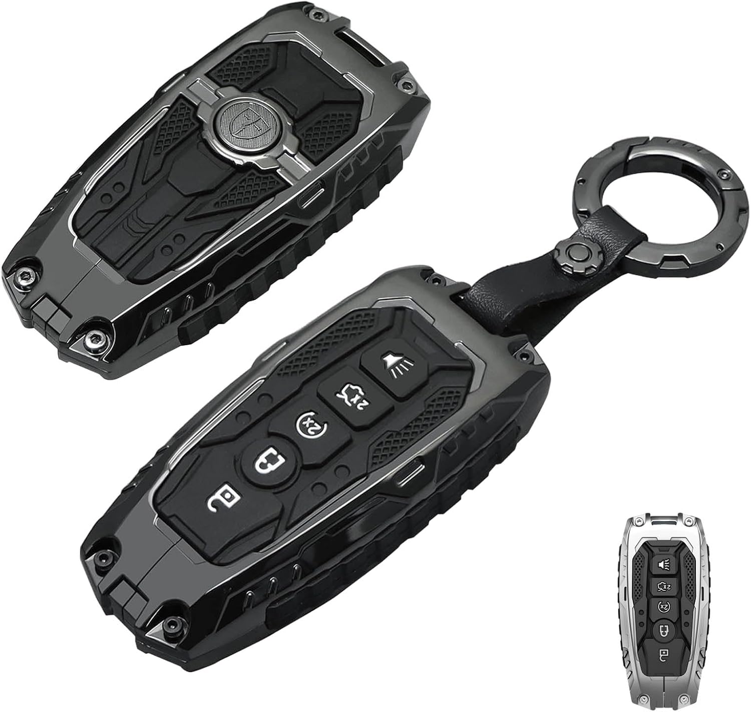 Heavy Duty Key Fob Cover for Ford (F150/F250/SUV/Mustang), Shockproof Protector Waterproof for Explorer/Fusion/Escape/Edge/Expedition/Maverick, 4/5 Buttons Key Accessories Black Gift
