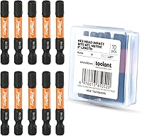 Vista 17 de toolant Juego de brocas Allen de cabeza hexagonal de impacto, 20 piezas (métricas y SAE), juego de brocas hexagonales de acero S2 de vástago